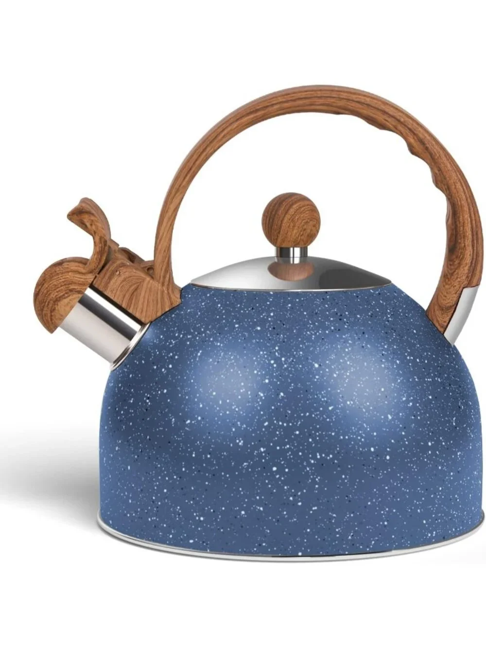 Blue Kitchen Whistling Tea Kettle  2.6 Quart Stainless Steel Stovetops Stovetops